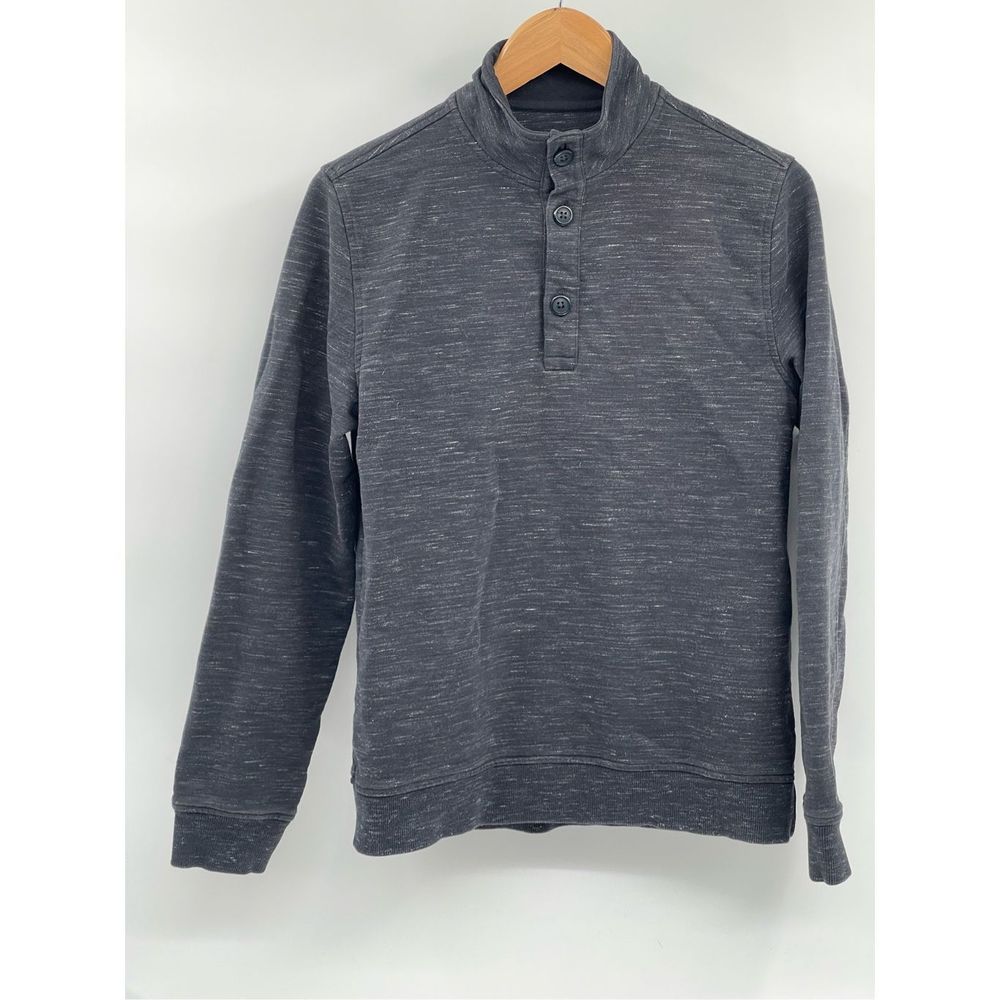Untuckit Sweatshirt Henley Men Size Small Gray Pullover Long Sleeve‎